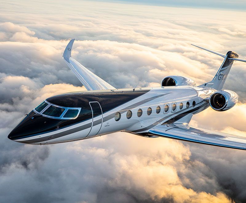 private jet flying